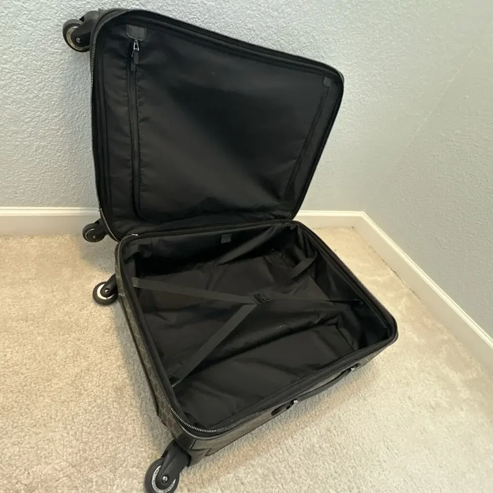 AUTHENTIC GUCCI TROLLEY TRAVEL SUITCASE IMPRIME 24” BLACK ROLLING LUGGAGE 293908